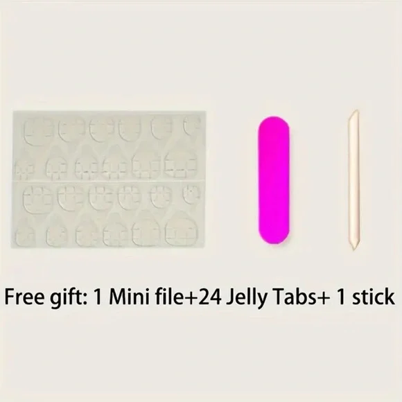 Butterfly Nail Art Floral Design coffin shape 24 pc Matte reusable Medium NWT - Picture 8 of 10